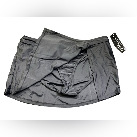 CATALINA womens black skirted swim bottom w drawstring side style 19ct302 NWT - Picture 6 of 6
